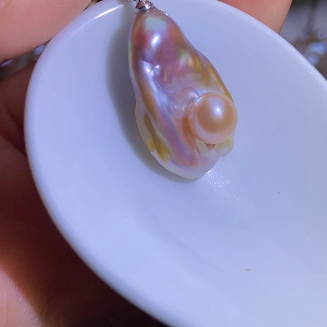 银S925镶嵌淡水珍珠淡水珍珠