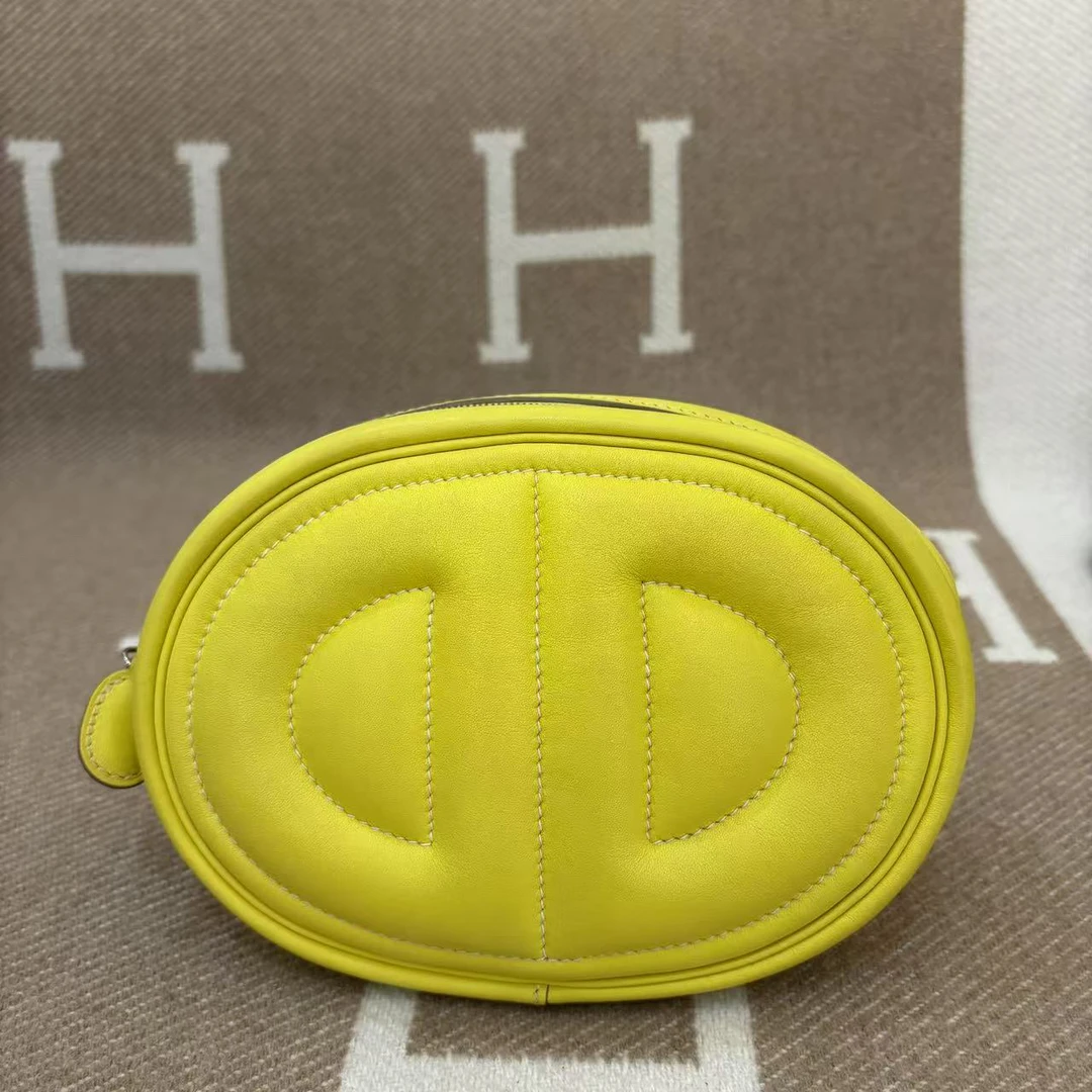99新 Hermes/爱马仕 in-the-loop 腰包Y s皮柠檬黄芝麻色xx0611a1