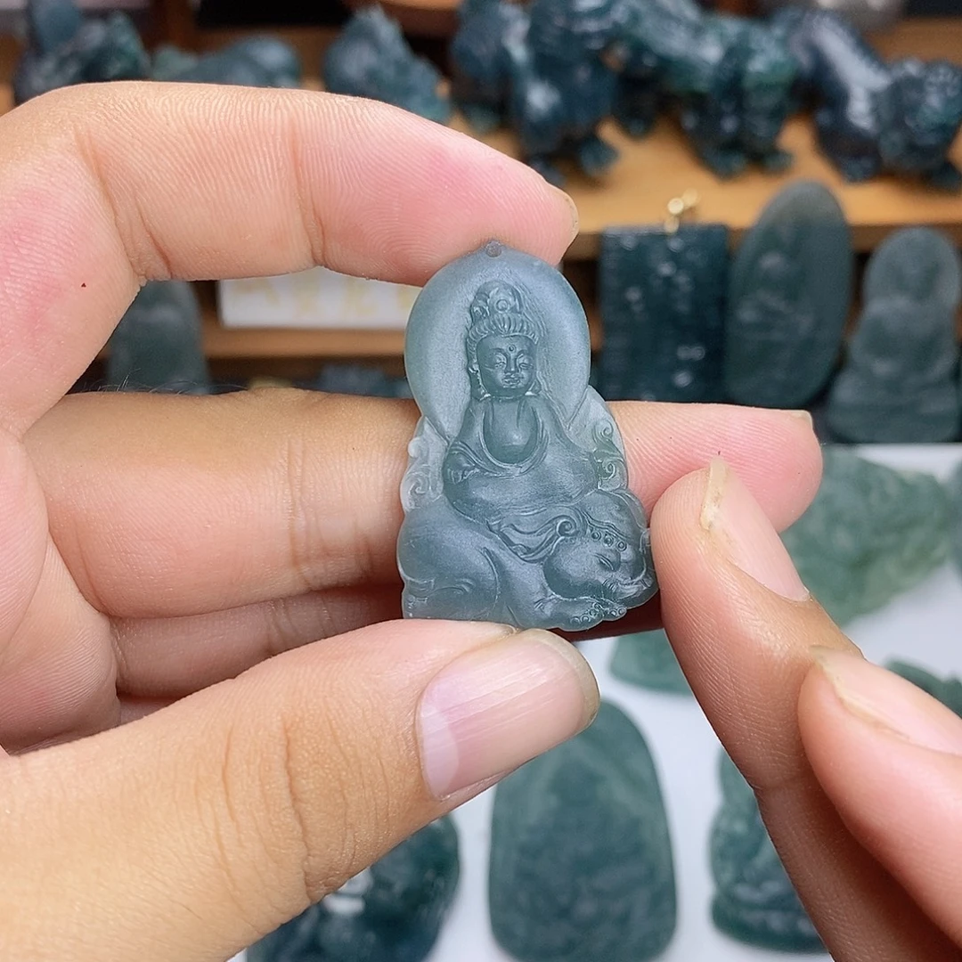 定制翡翠未镶嵌普贤