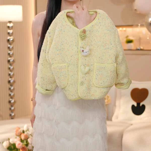 现货【米拉3】女童夹棉外套秋冬季新款中大童卡通加厚上衣棉袄