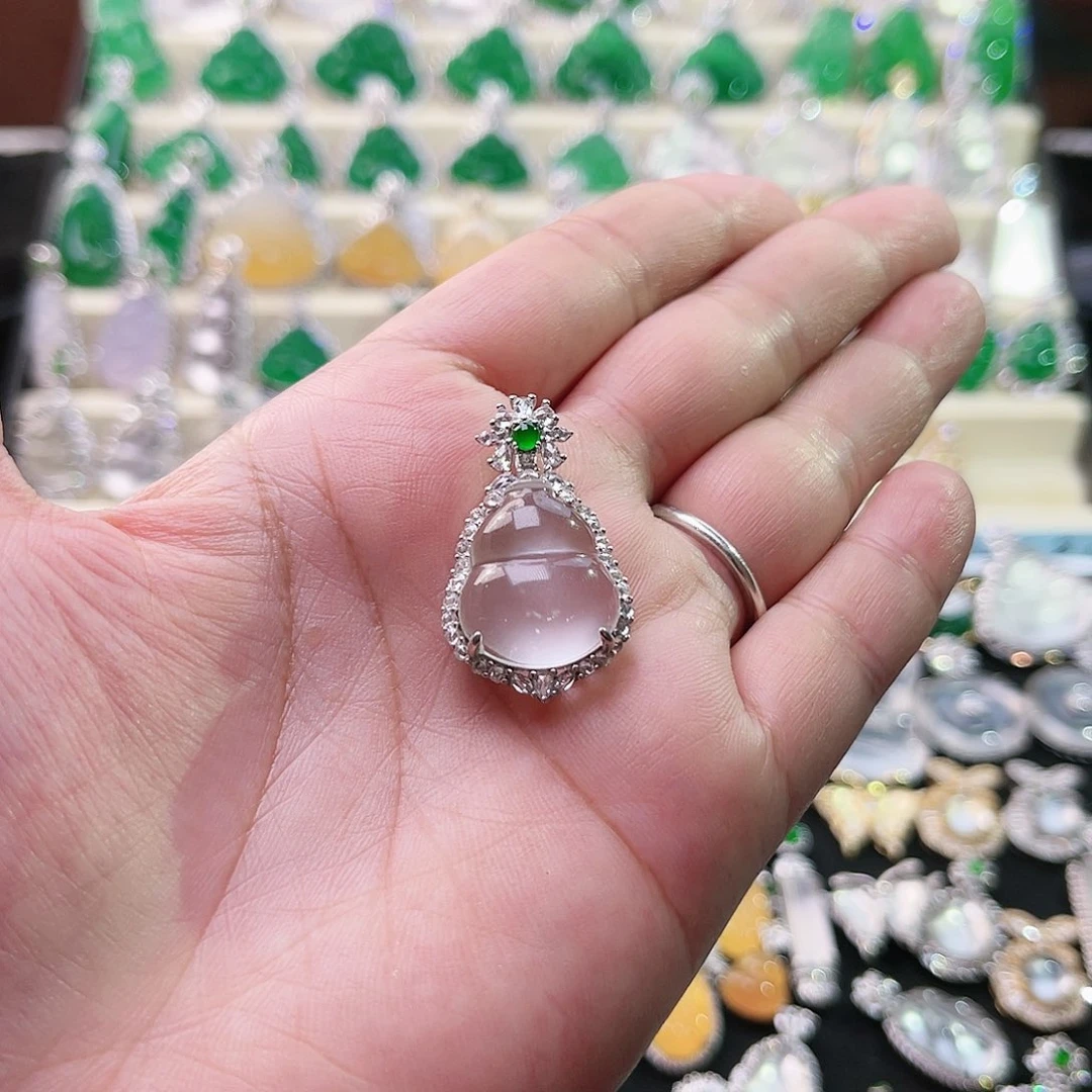 石英质玉银S925镶嵌颈饰酥**香葫芦