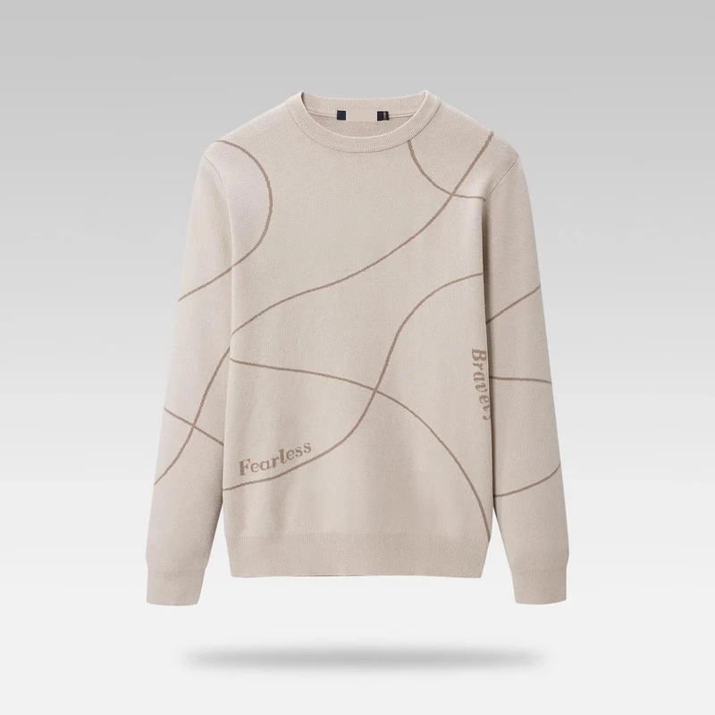 H标、余单！花纹面料！秋季新品经典长袖圆领长袖针织衫简约毛衣