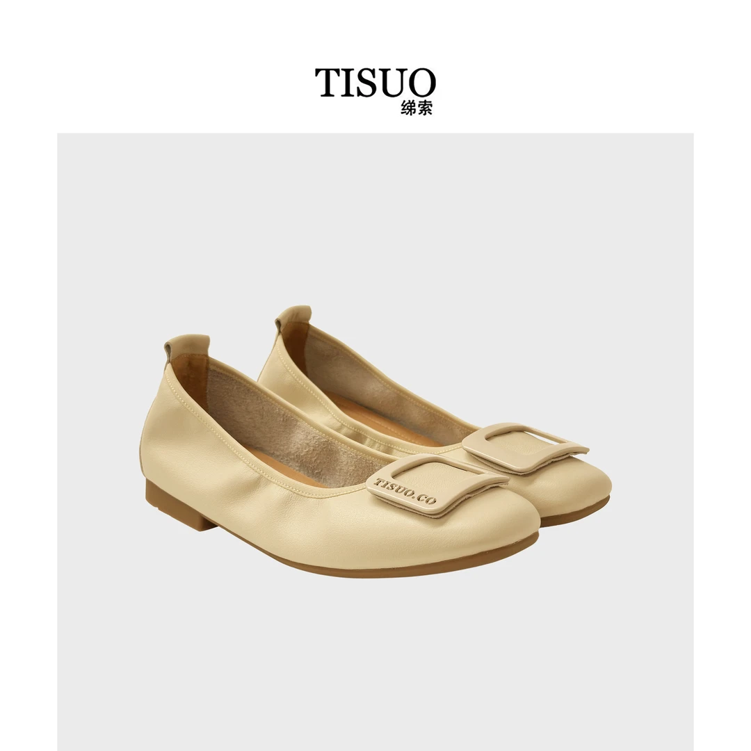 TISUO/绨索麻著感浅口平底单鞋  TS540427