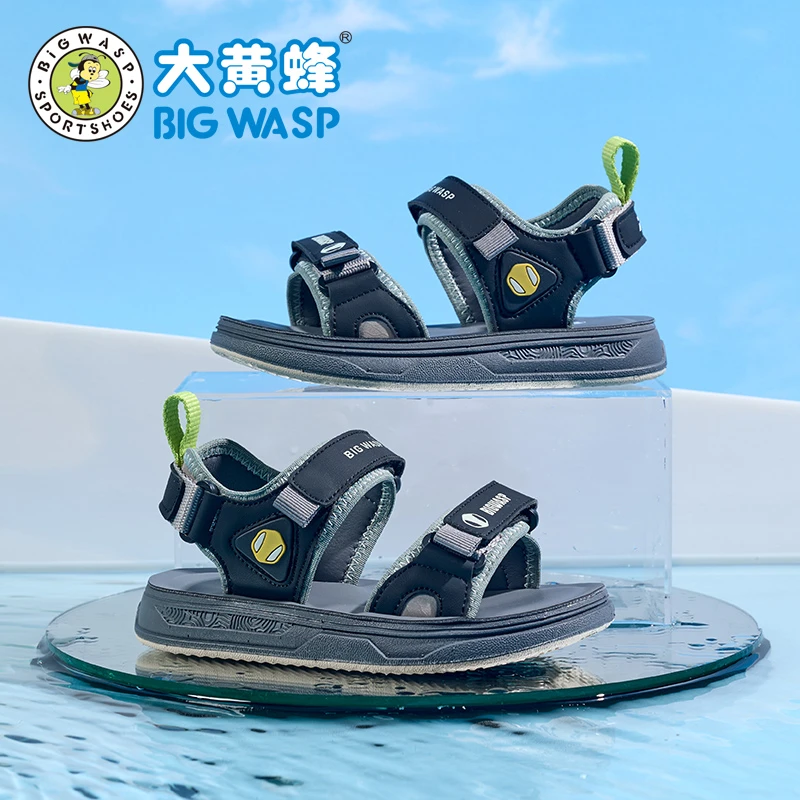 大黄蜂童鞋夏季新款儿童凉鞋防滑软底男童沙滩鞋透气露趾休闲鞋子