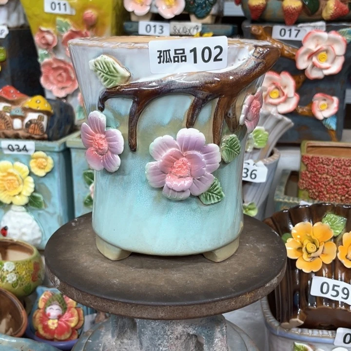 紫砂花盆粗陶材质多肉花盆