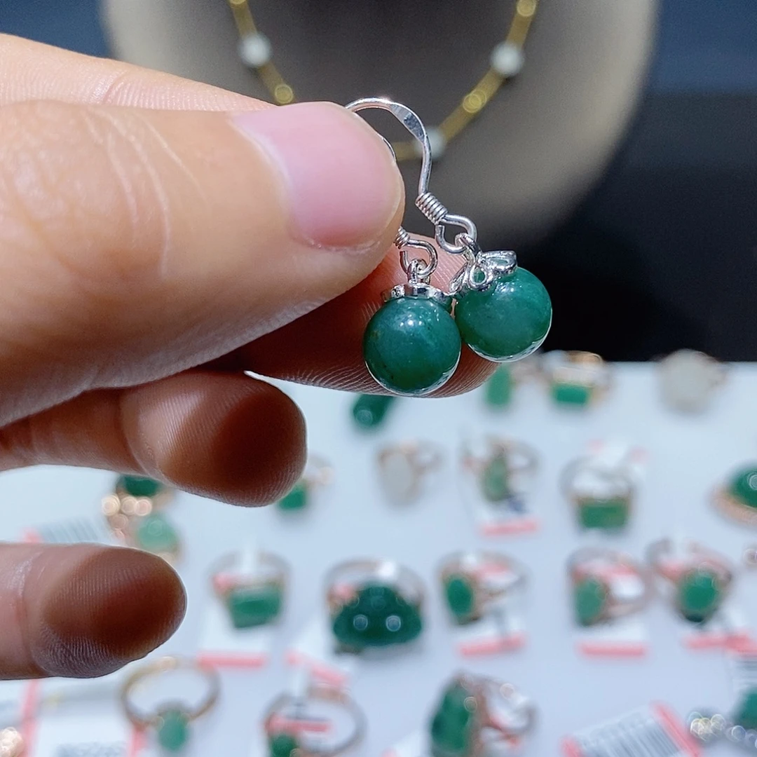 独山玉银S925镶嵌吊坠