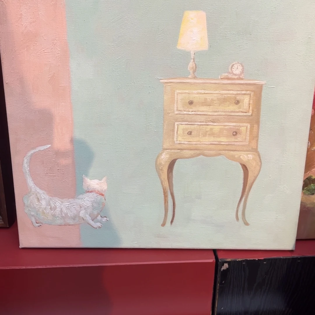 油画D****e猫咪纯手绘油画50×50