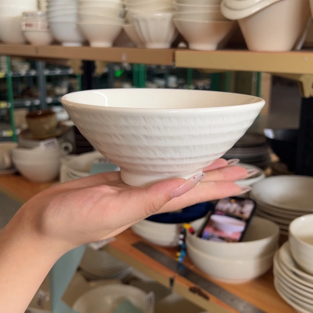 新骨瓷A品 SN 白挑刀 6寸 斗笠碗