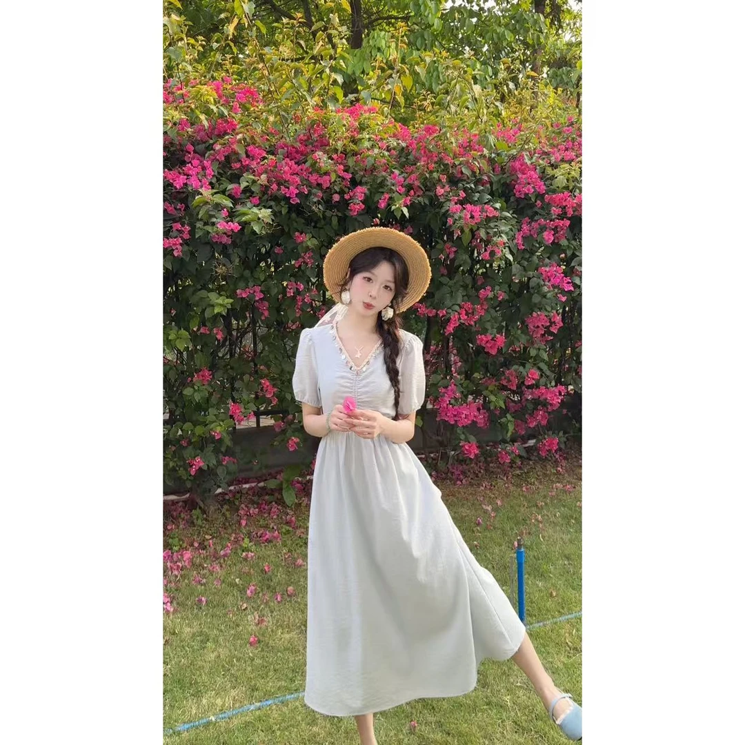 【心动赴约】夏季复古法式气质显瘦初恋温柔裙子
