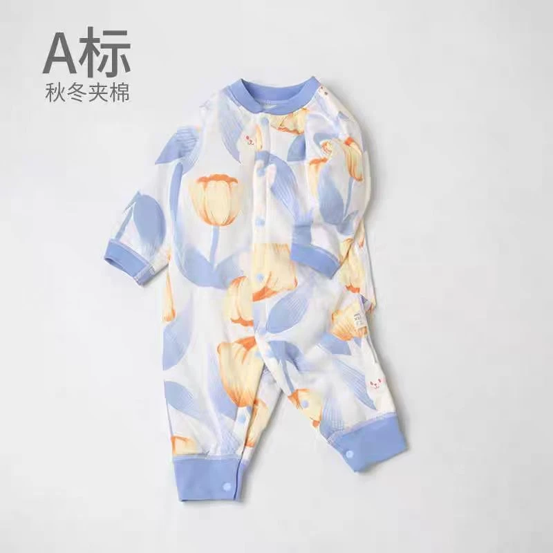 婴儿40克秋冬夹棉连体爬服