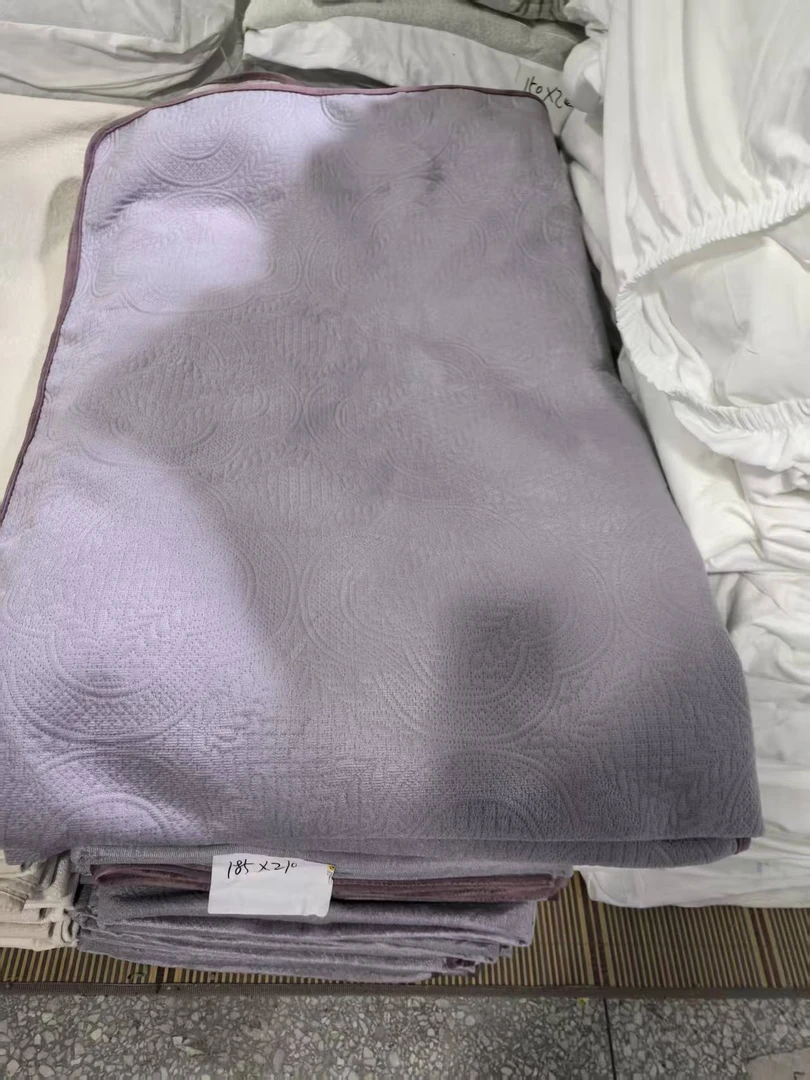 《厚广家》3楼185×210浅紫色天鹅绒床盖 发1张