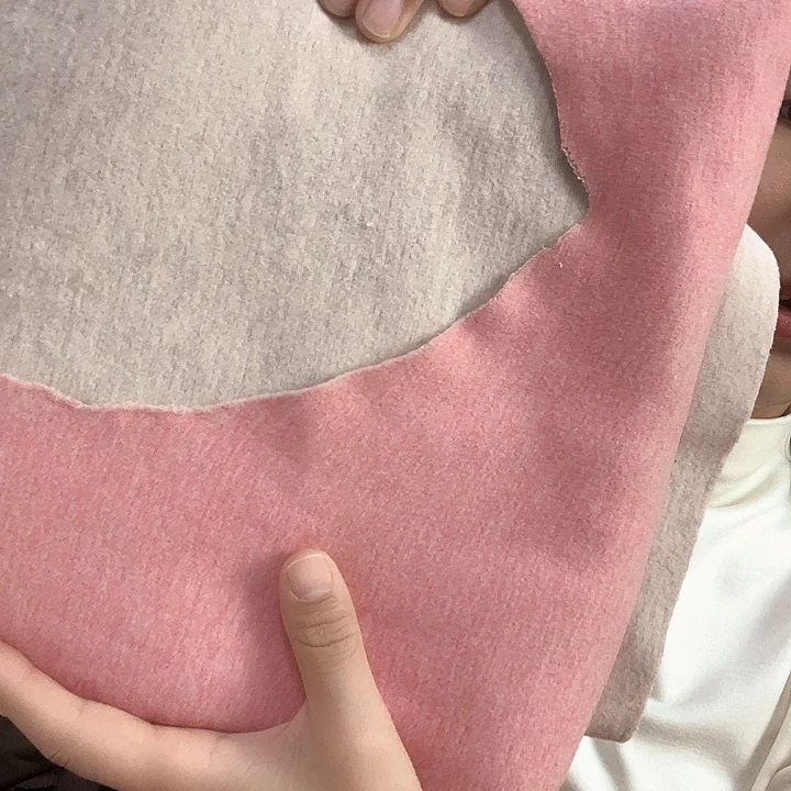 粉色双面奥绒布头