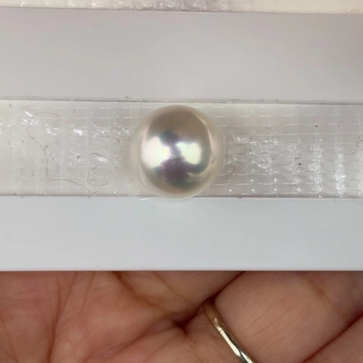 定制海水珍珠未镶嵌裸珠12.7mm澳白一颗