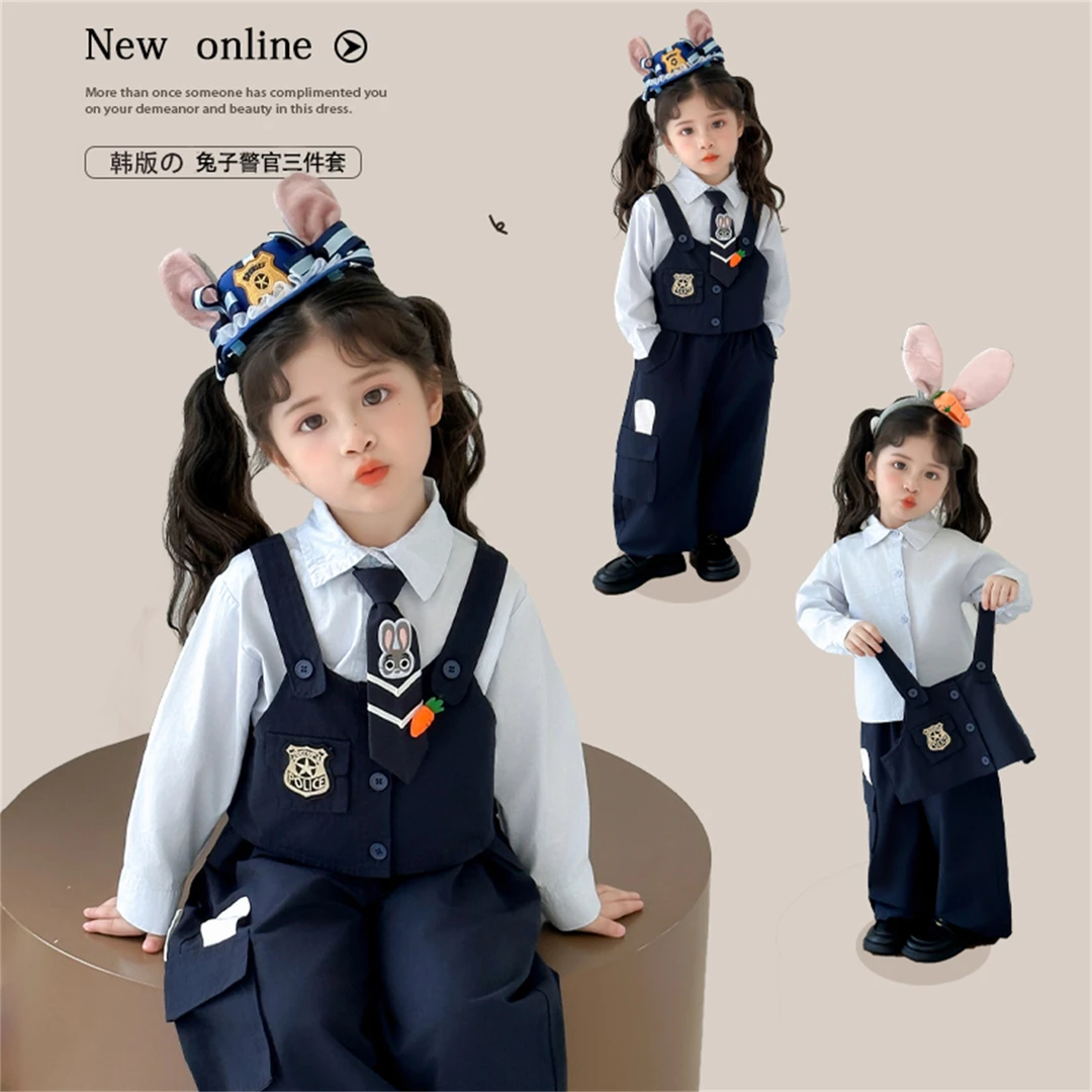 女童朱迪兔子警官裙子儿童疯狂动物城连衣裙夏演出服