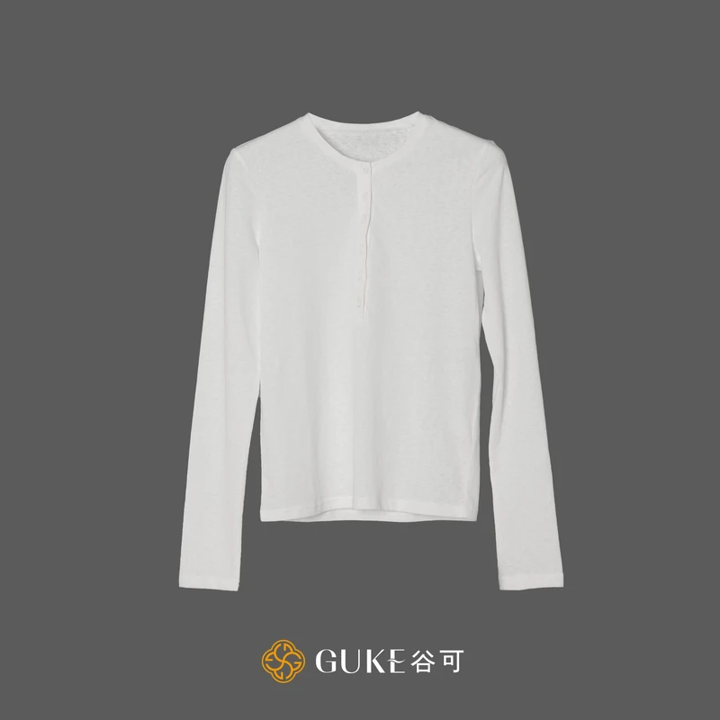 GKE/谷可C1127圆领时尚半开针织衫