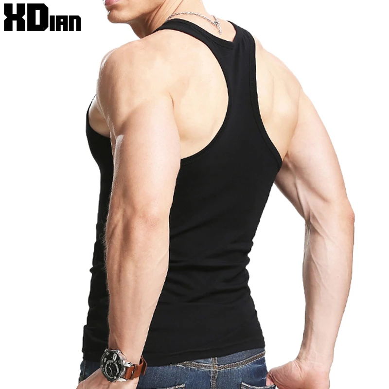 工字背心男款纯色棉紧修身健身运动夏季跨栏弹力美式内搭打底汗衫