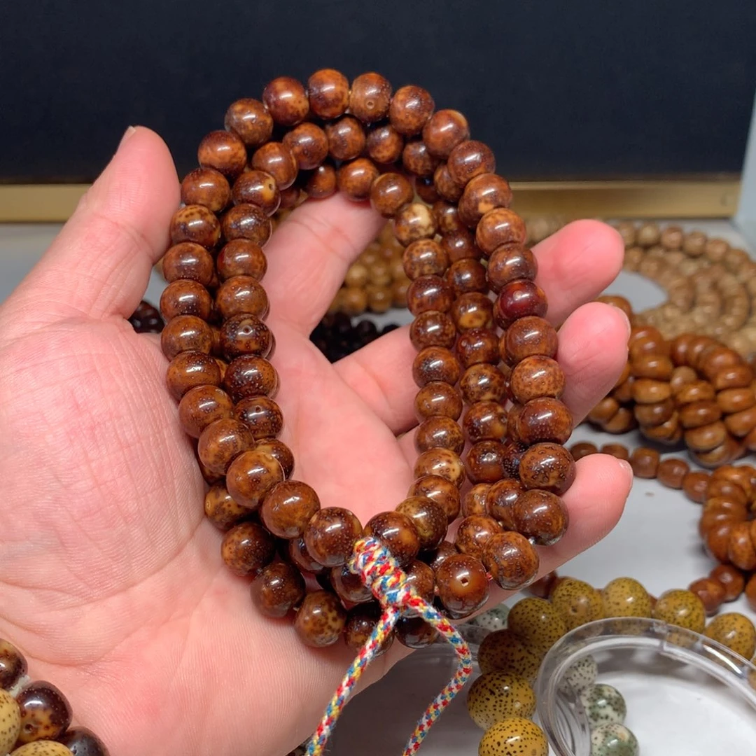 吊坠星月菩提陈化料11✖️9正月鼓珠黑金虎皮全品