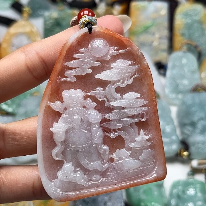 翡翠未镶嵌颈饰财神