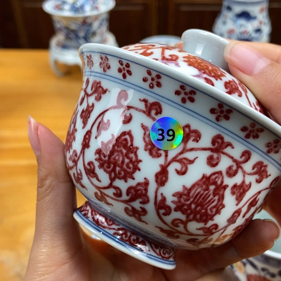 手绘现代茶具非古董呆****儿