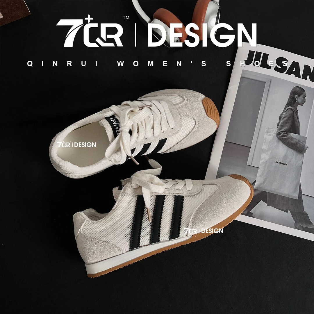 7+QR韩版复古线条百搭运动休闲德训鞋 DF&666-3