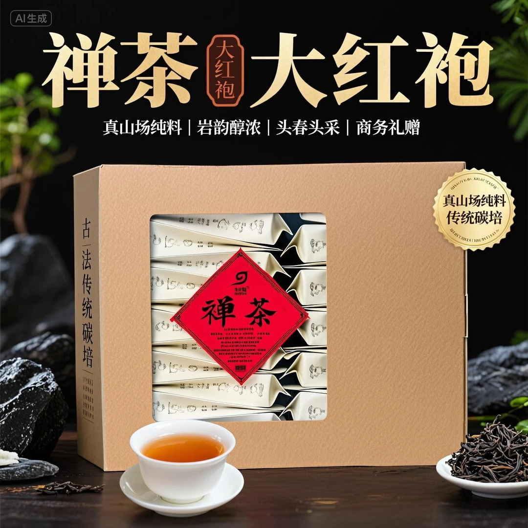 禅茶2022大红袍武夷岩茶乌龙茶盒装252克口粮好茶高级茶叶炭焙