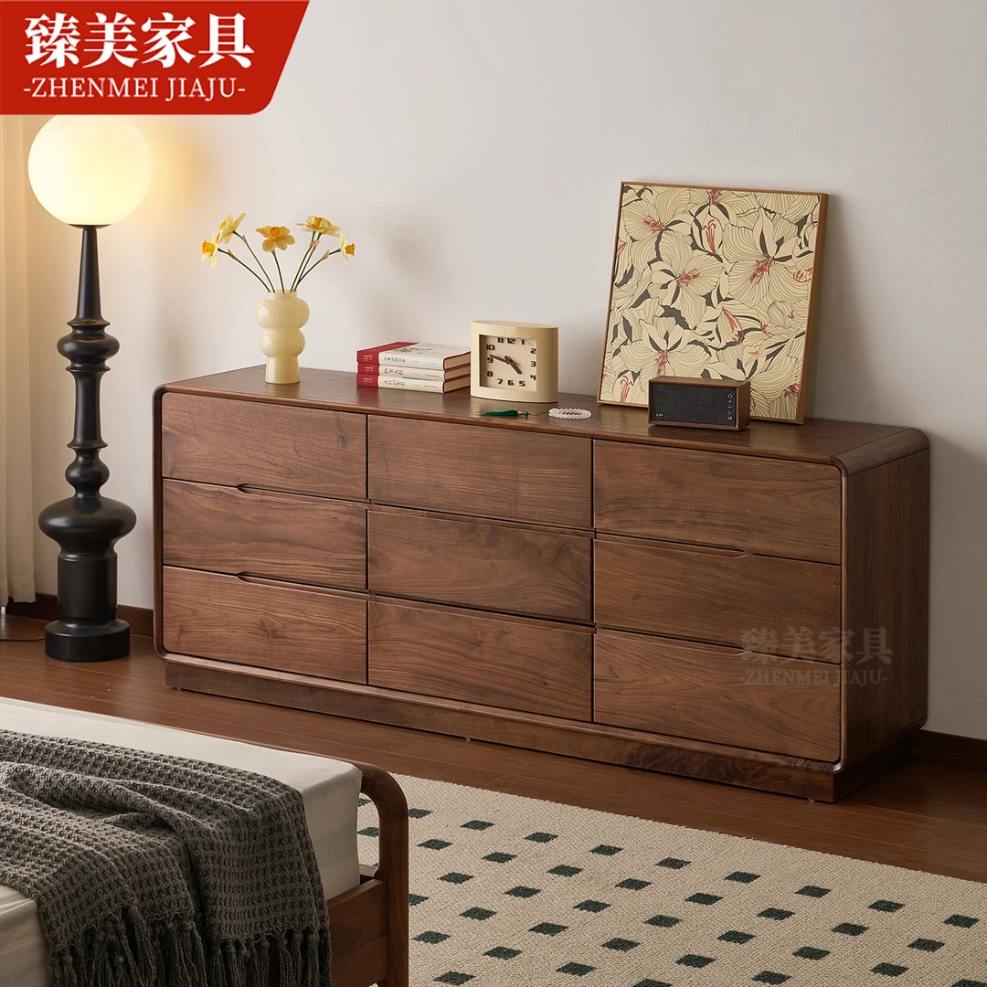 （直播专享）北美黑胡桃木九斗柜全实木卧室储物柜