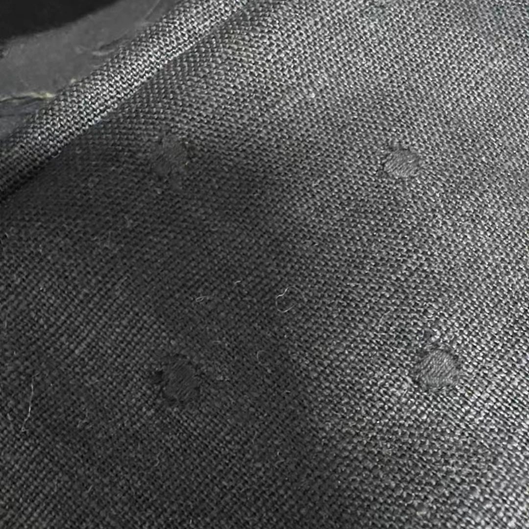 刺绣黑色亚麻服装面料  幅宽135CM