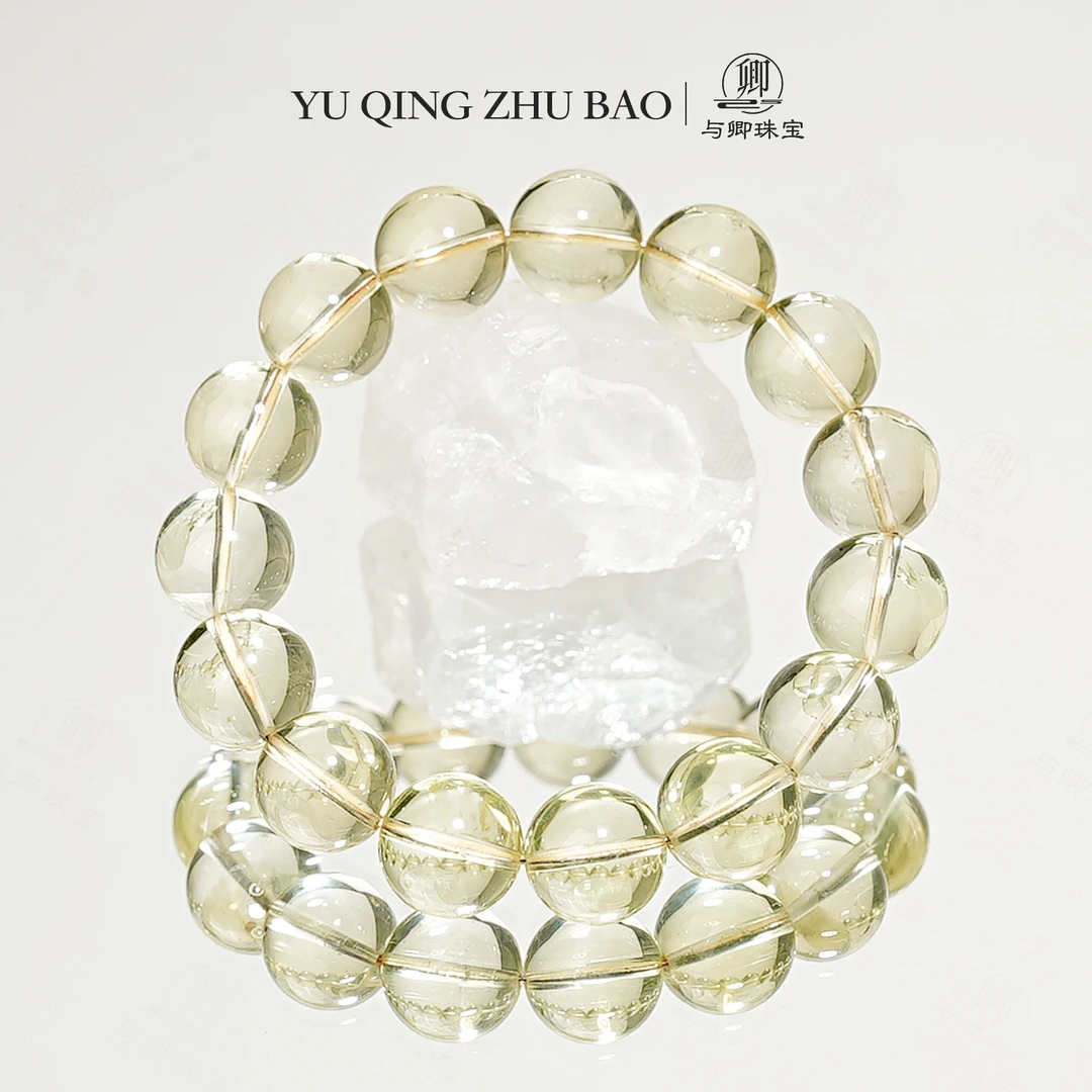 【金璨】与卿珠宝 柠檬黄水晶素圈水晶手串