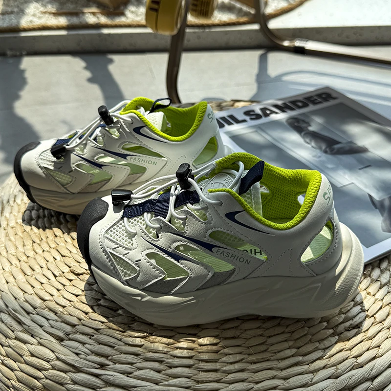 儿童鞋夏季镂空透气儿童运动凉鞋男女童老爹鞋轻便防滑涉水鞋