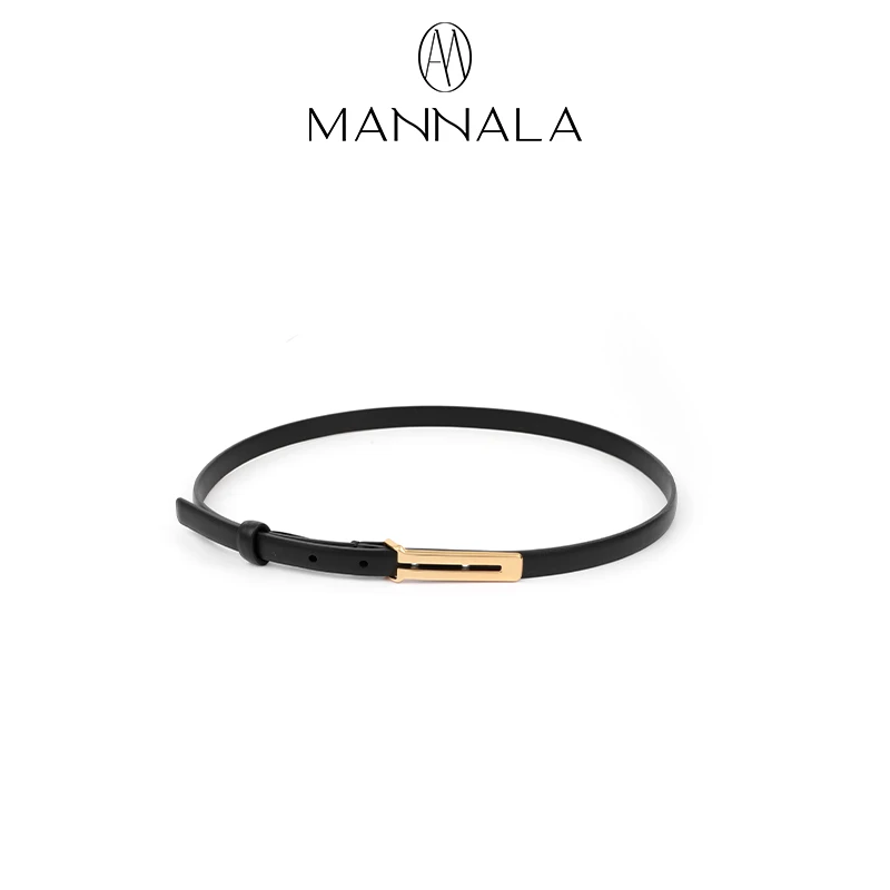 MANNALA丨极简ROW风意大利进口牛皮优雅线条温润牛皮腰带Q0202