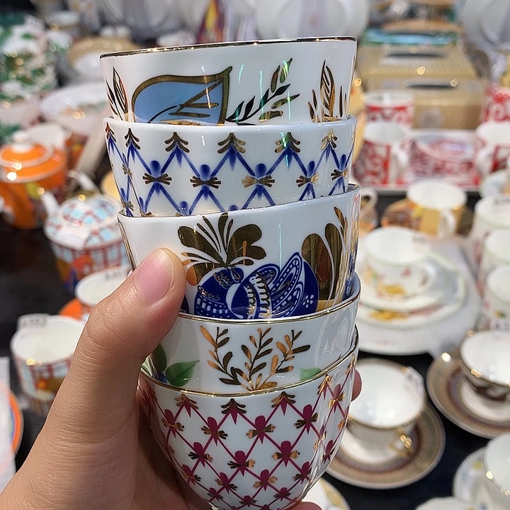 瓷片五个杯五个杯