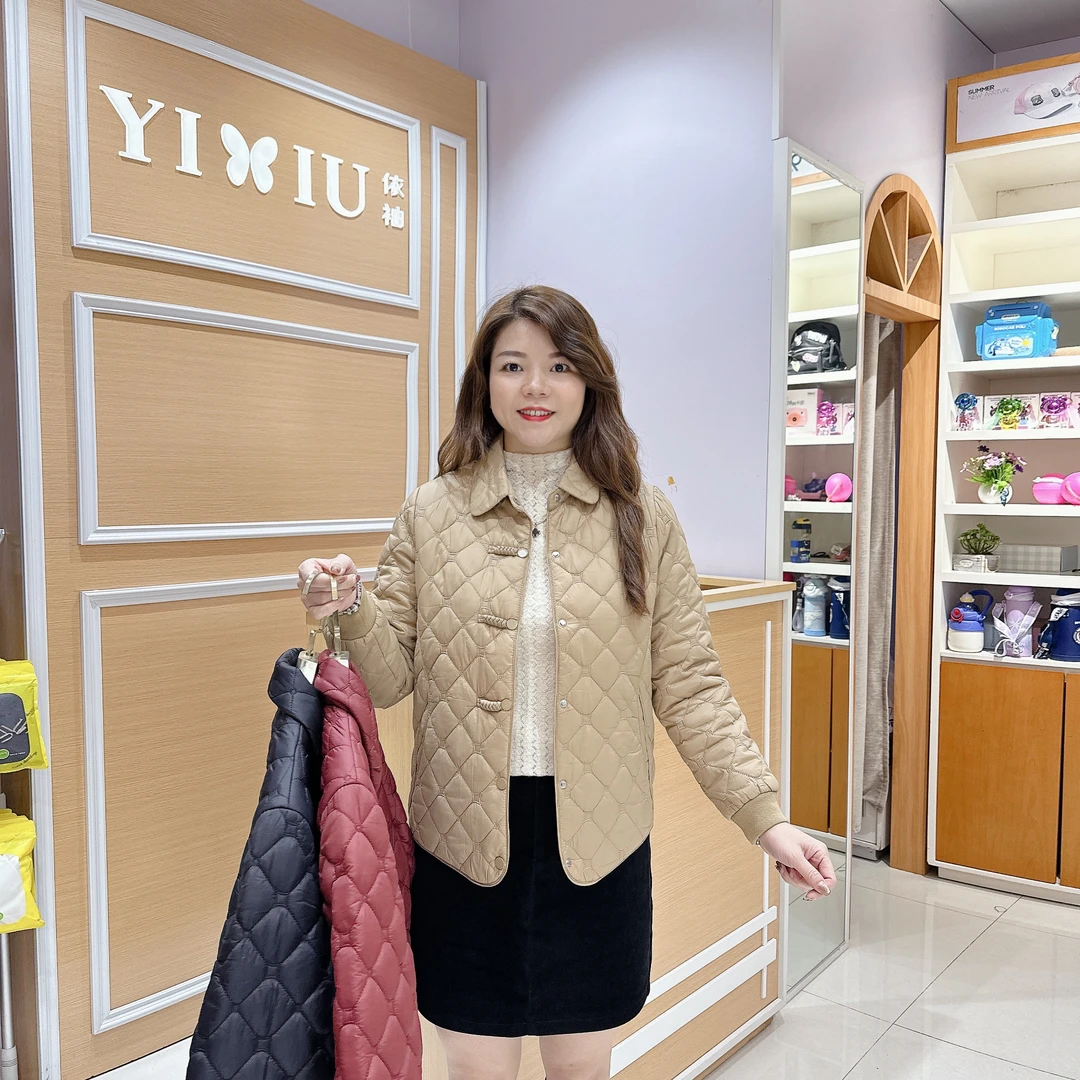 国风棉服外套6-9839女冬季时尚国风翻领百搭休闲外套