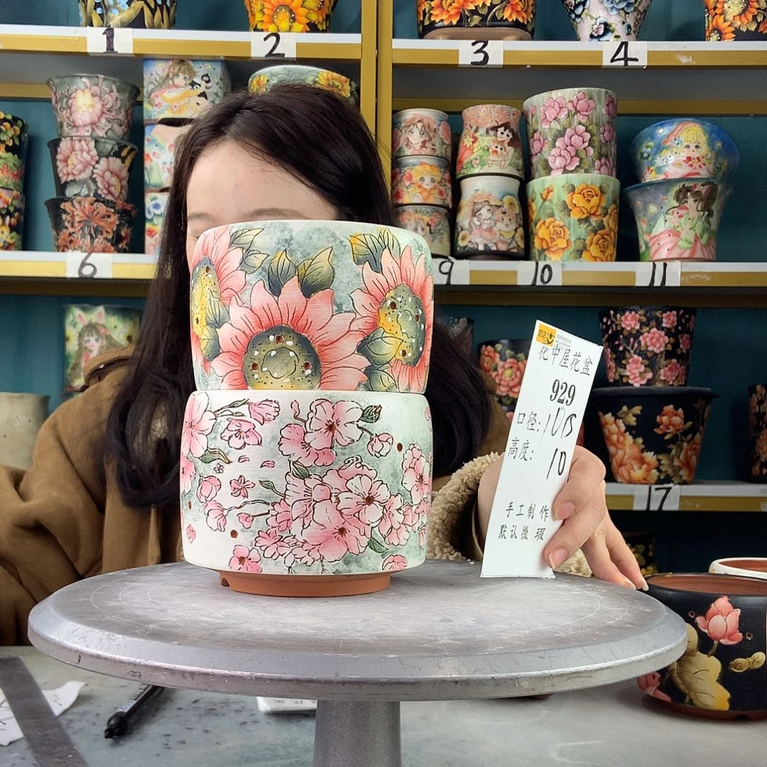 陶景德镇手工花盆929