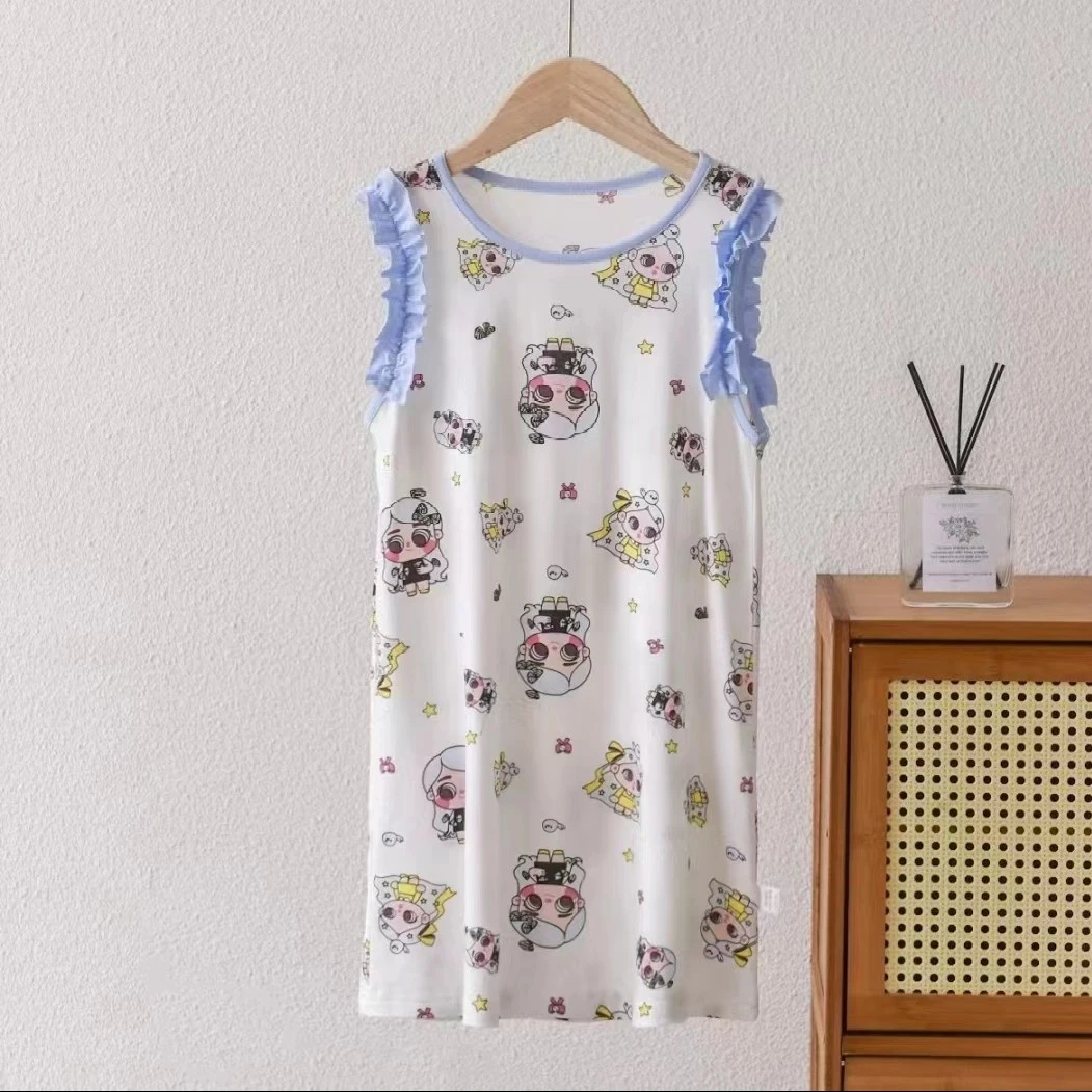 夏季60支蓝晶莫代尔背心洋气舒适两根襟背心吊带睡裙