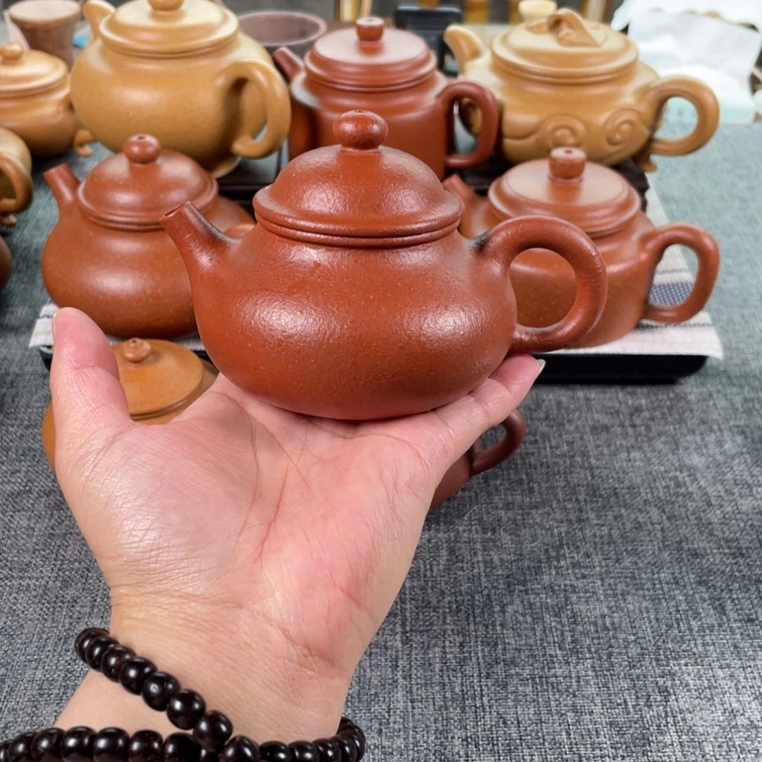 紫砂茶壶红降坡容天全手纯红20目190