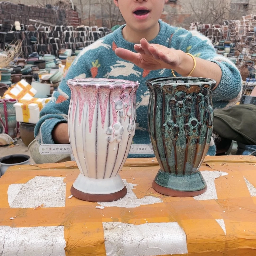 红陶宜兴紫砂花盆