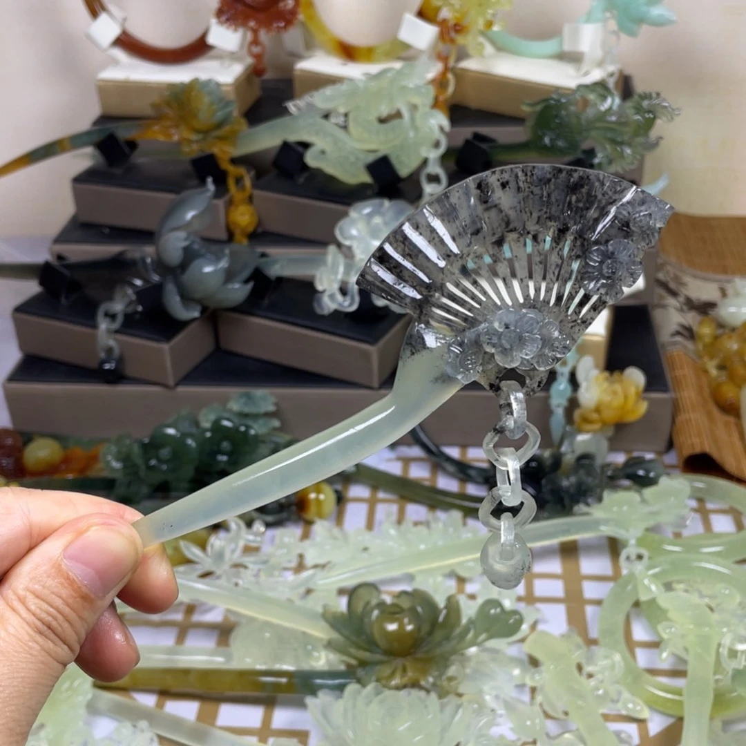 未镶嵌蛇纹石玉发饰