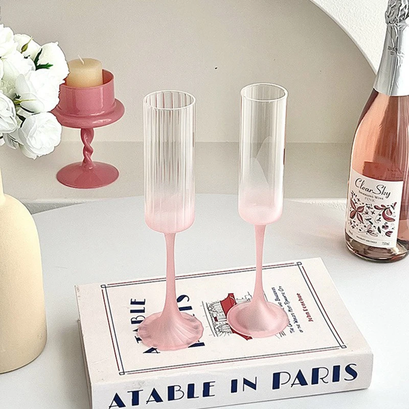 高硼硅玻璃高脚杯家用香槟杯套装高颜值鸡尾酒杯结婚伴手礼杯子