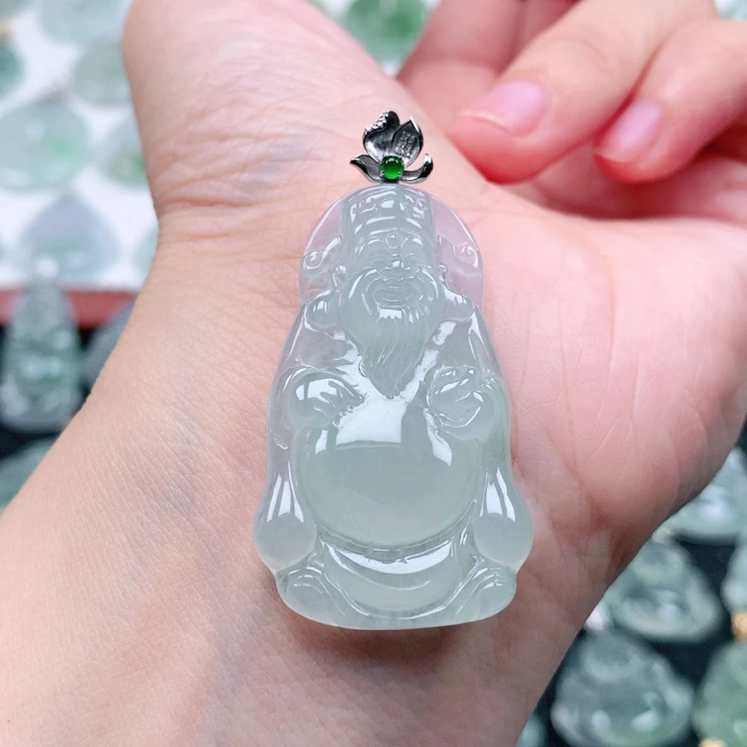 吊坠(不含链)18K金镶嵌翡翠