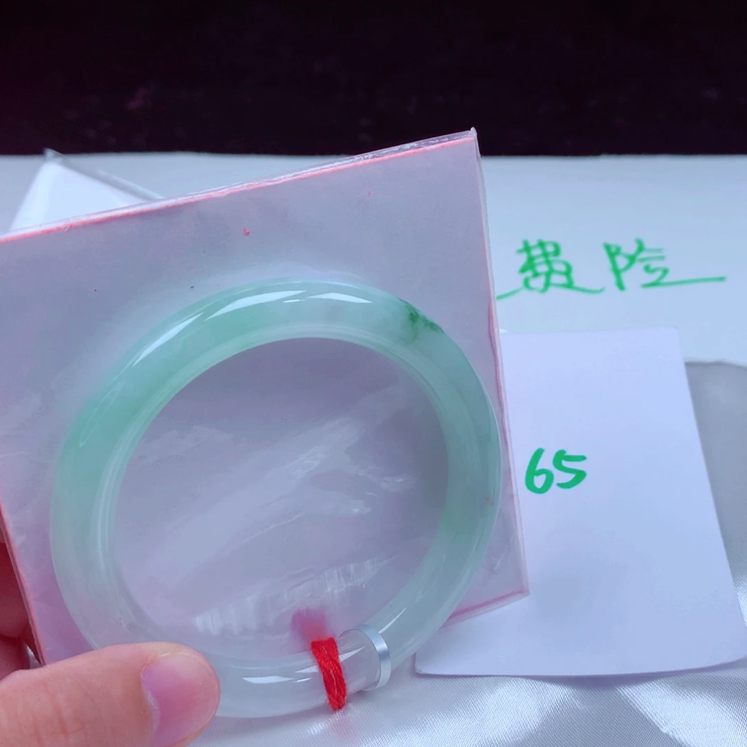 未镶嵌手镯翡翠缅甸天然A货翡翠手镯53.1圆条