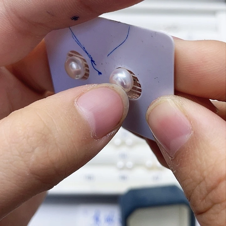 淡水珍珠耳饰银S925镶嵌紫****艳