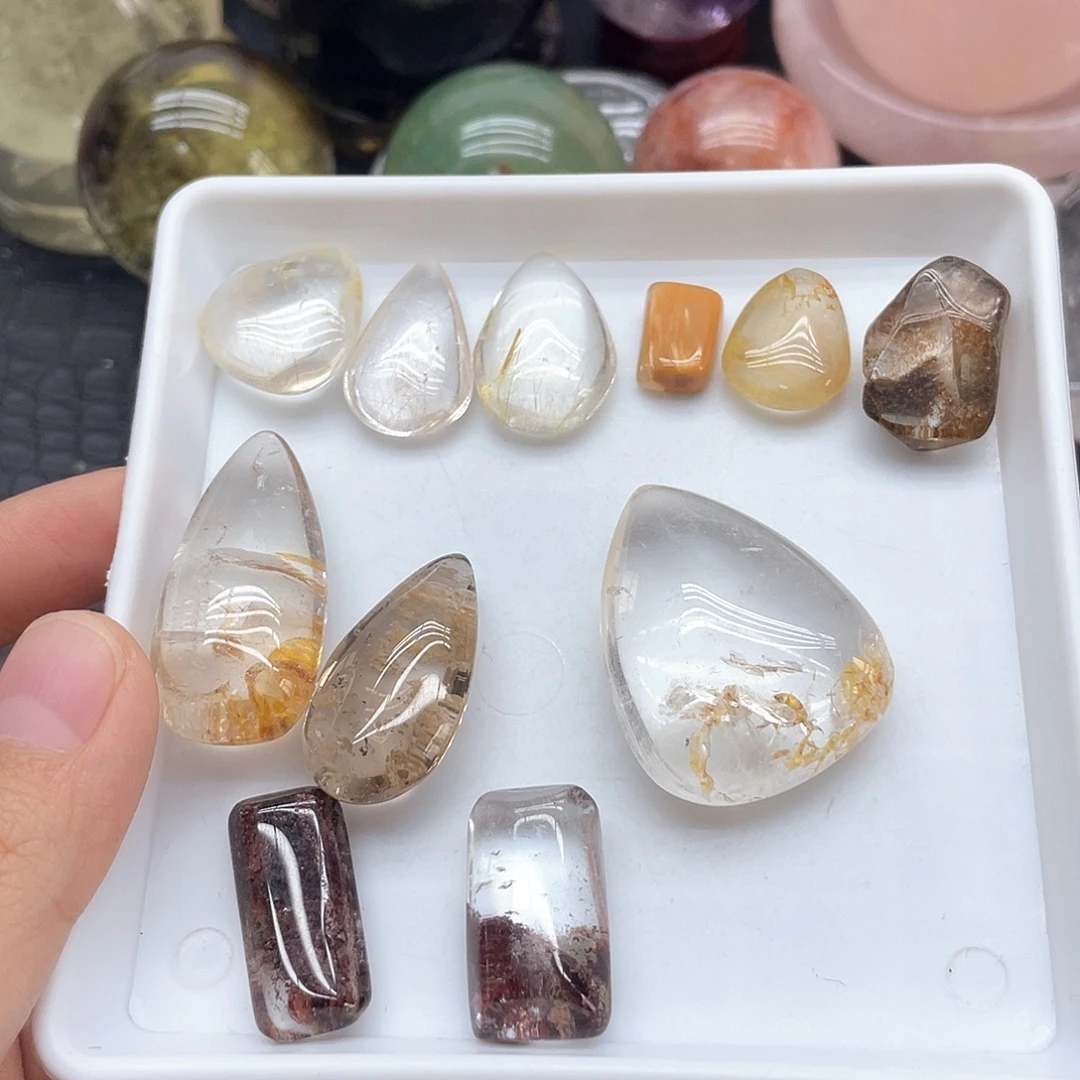 暻***发晶珠宝半成品未镶嵌62