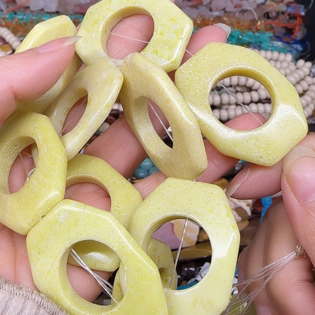 玛瑙/玉髓合金珠宝半成品岫玉30-40mm一条