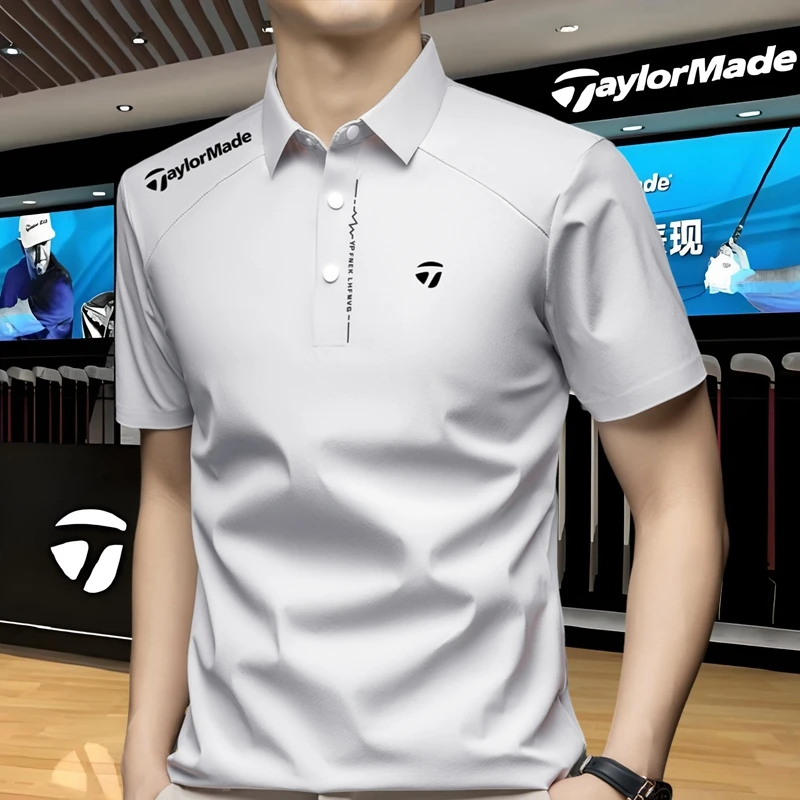 Taylormade泰勒梅高尔夫2025夏款男士运动速干无痕短袖t恤polo衫