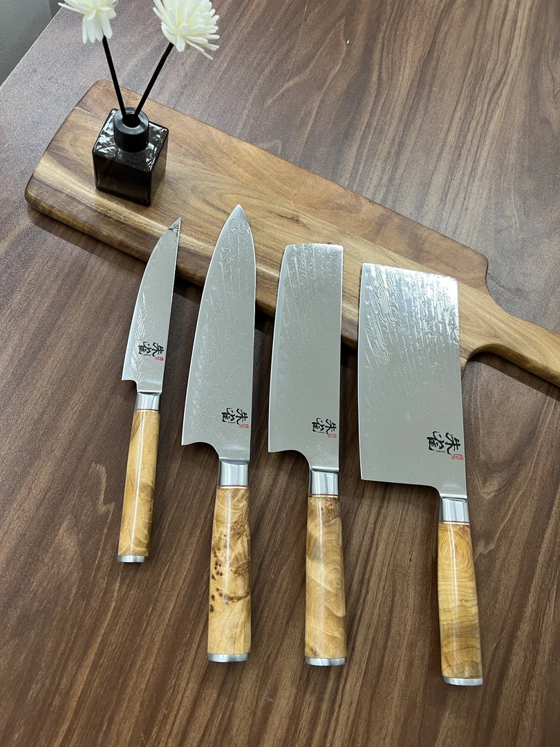 外贸尾单朱雀系列 大切片刀 小菜切 主厨刀 水果刀 四件套