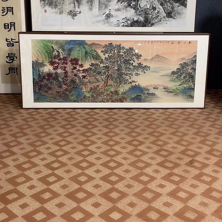 国画手绘作品带框