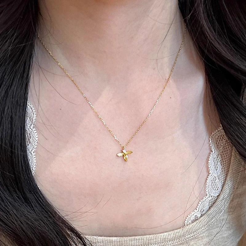 CK 坠链均925银 925银小蜜蜂项链女2025新款爆款轻奢小众气质时尚