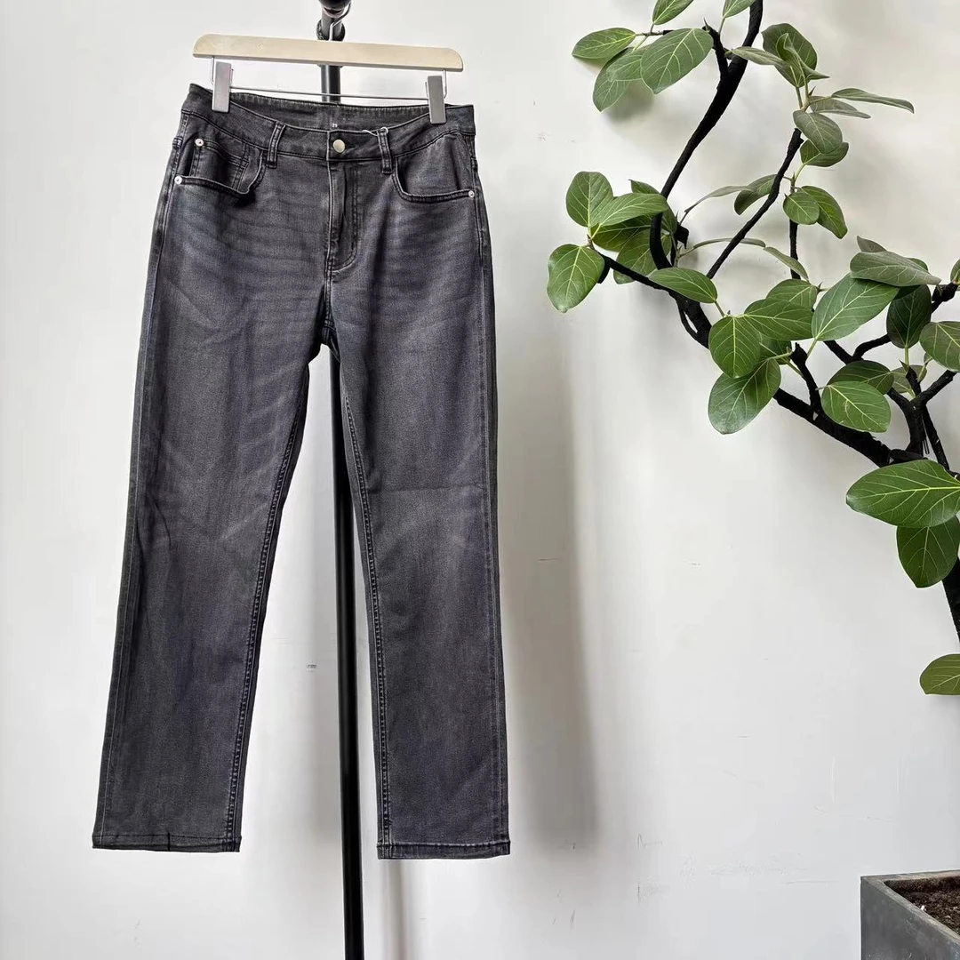 O-21 男士25年春季新款黑色小直筒牛仔裤  19002