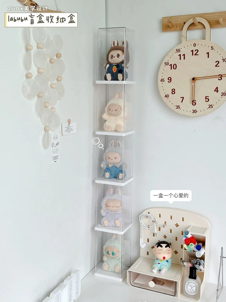 labubu盲盒收纳展示架手办展示柜泡泡玛特毛绒小娃娃展示盒