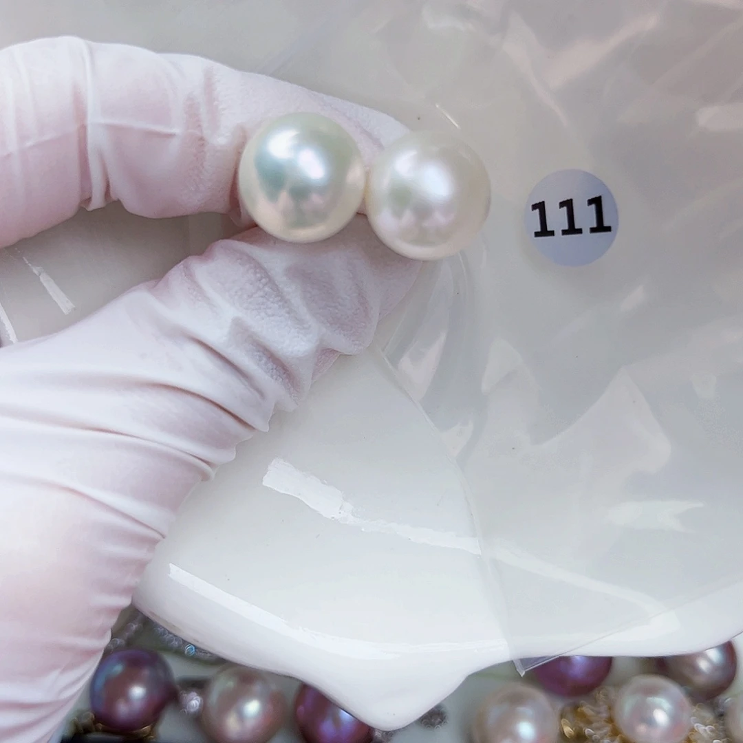 银S925镶嵌耳饰淡水珍珠